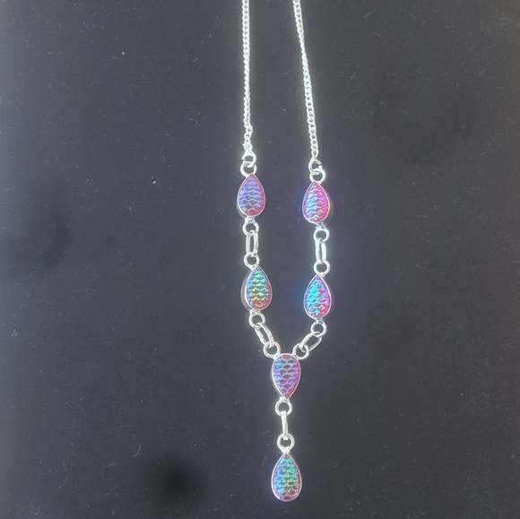 New Rainbow Titanium Magical Fantasy Scale 925 Silver Necklace. - Picture 4 of 13